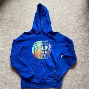 Blue Graphic Women's Hoodie